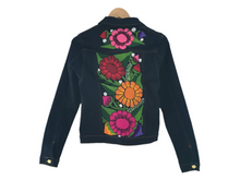 Load image into Gallery viewer, Handmade Embroidered Mexican Denim Jean Jacket - Size Small - Chamarra Bordada
