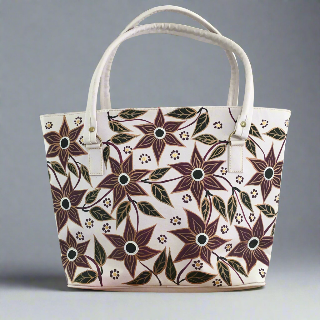 Hand Painted Mexican Purse Handbag Tote Bag - Faux Leather Bag - Bolsa Artesanal