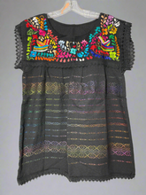 Load image into Gallery viewer, Handmade Embroidered Mexican Floral Paloma Blouse - Size Large
