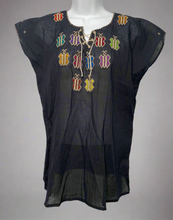 Load image into Gallery viewer, Handmade Embroidered Mexican Blouse - Size Medium
