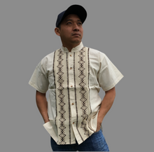 Load image into Gallery viewer, Handmade Men&#39;s Traditional Off White Mexican Guayabera - Small Medium Large XL
