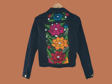 Load image into Gallery viewer, Handmade Embroidered Mexican Denim Jean Jacket - Size Small - Chamarra Bordada
