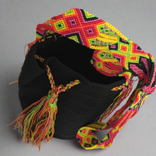 Load image into Gallery viewer, Handmade Crocheted Mexican Satchel Bag Purse - Mayan Morral Bag with Tassels

