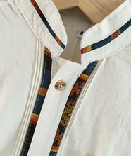 Load image into Gallery viewer, Boy&#39;s Traditional Handmade Mexican Guayabera Shirt - Beige - Off White
