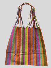 Load image into Gallery viewer, Handmade Embroidered Mexican Sugar Skull Woven Tote Bag - Dia de los Muertos
