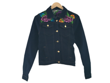 Load image into Gallery viewer, Handmade Embroidered Mexican Denim Jean Jacket - Size Small - Chamarra Bordada
