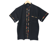 Load image into Gallery viewer, Handmade Men&#39;s Traditional Black Mexican Guayabera - Size Small Medium Large XL
