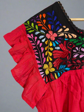 Load image into Gallery viewer, Handmade Embroidered Mexican Floral Paloma Blouse - Size Large
