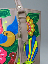 Load image into Gallery viewer, Hand Painted Mexican Tote Bag Purse Handbag - Synthetic Vegan Leather Bag
