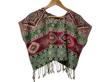 Load image into Gallery viewer, Women&#39;s Handmade Woven Mexican Crop Top 
Hippie Boho Mexican Blouse - One Size
