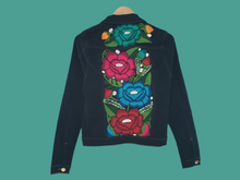 Load image into Gallery viewer, Handmade Embroidered Mexican Denim Jean Jacket - Size Small - Chamarra Bordada
