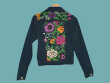 Load image into Gallery viewer, Handmade Embroidered Mexican Denim Jean Jacket - Size Small - Chamarra Bordada
