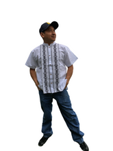 Load image into Gallery viewer, Handmade Men&#39;s Traditional White Mexican Guayabera - Small Medium Large XL
