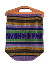 Load image into Gallery viewer, Handmade Woven Mexican Handbag Purse Tote Bag with Wood Handles - Bohemian Boho Hippie Handbag Purse - Bolsa Mexicana
