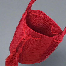 Load image into Gallery viewer, Handmade Crocheted Mexican Satchel Bag Purse - Mayan Morral Bag with Tassels
