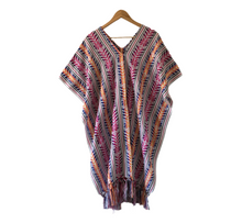 Load image into Gallery viewer, Handmade Long Mexican Poncho - Women&#39;s Mexican Poncho - Men&#39;s Mexican Poncho - Bohemian Hippie Poncho - Rainbow Poncho - Gaban Mexicano
