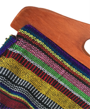 Load image into Gallery viewer, Handmade Woven Mexican Handbag Purse Tote Bag with Wood Handles - Bohemian Boho Hippie Handbag Purse - Bolsa Mexicana
