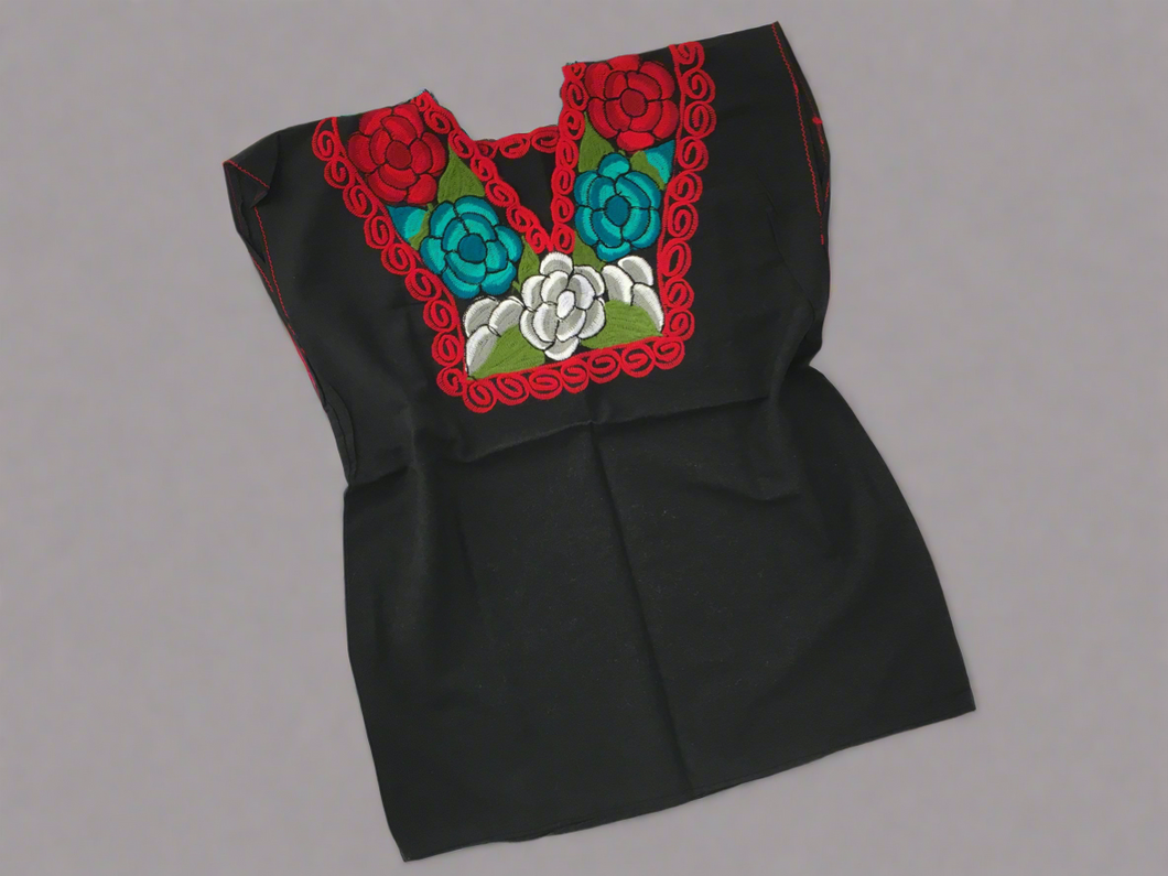 Women's Handmade Embroidered Mexican Blouse - Size Large - Zinacantan Blouse - Blusa Artesanal Mexicana - Mexica Fiesta Shirt Top