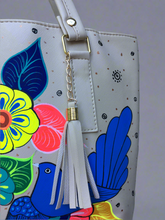 Load image into Gallery viewer, Hand Painted Mexican Tote Bag Purse Handbag - Synthetic Vegan Leather Bag
