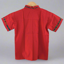 Load image into Gallery viewer, Boy&#39;s Traditional Handmade Mexican Guayabera Shirt - Red
