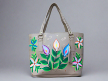 Load image into Gallery viewer, Hand Painted Mexican Tote Bag Purse Handbag - Synthetic Vegan Leather Bag
