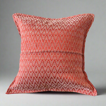 Load image into Gallery viewer, Mexican Handmade Synthetic Silk Pillow Cover 12” x 12” Red White Yellow
