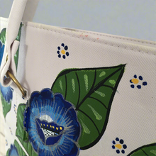 Load image into Gallery viewer, Hand Painted Mexican Purse Handbag Tote Bag - Faux Leather Bag - Bolsa Artesanal
