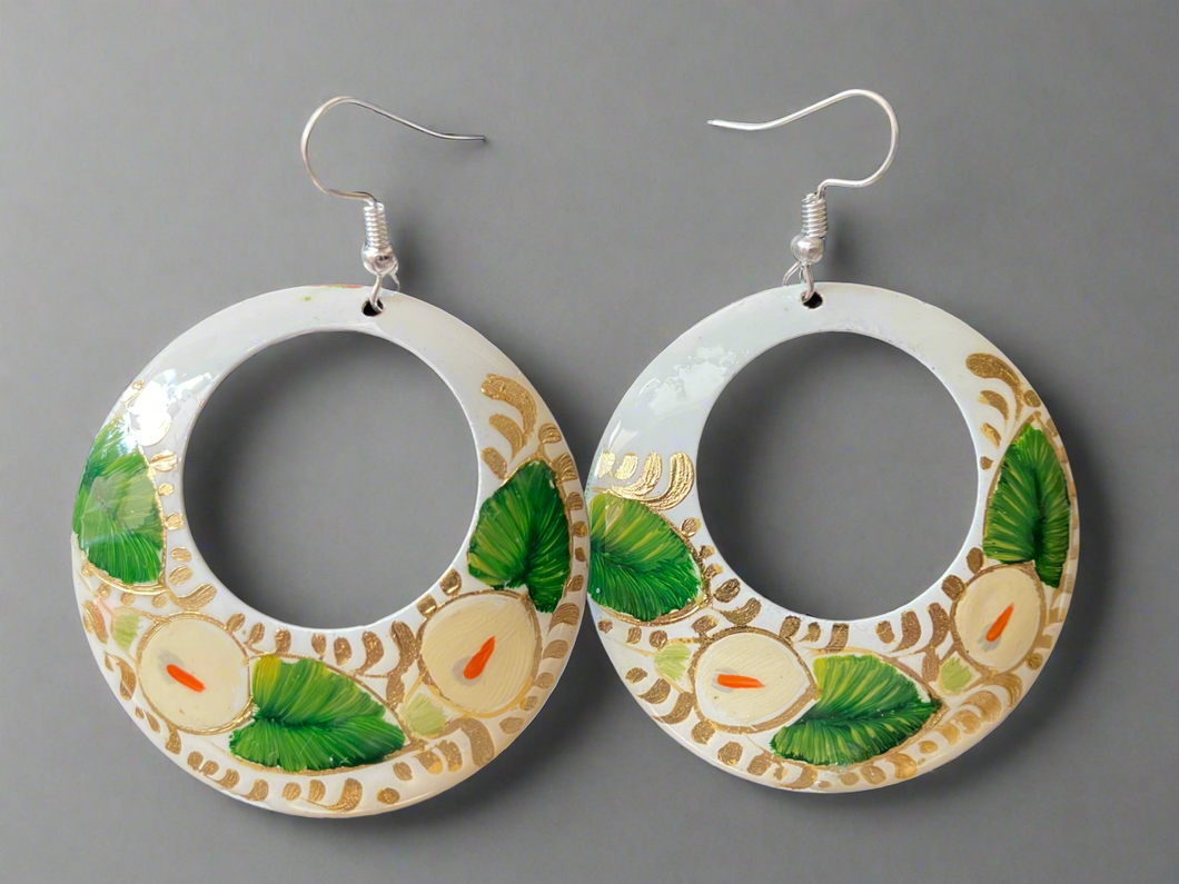 Handmade Mexican Hand Painted Copper Earrings