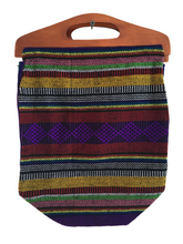 Load image into Gallery viewer, Handmade Woven Mexican Handbag Purse Tote Bag with Wood Handles - Bohemian Boho Hippie Handbag Purse - Bolsa Mexicana
