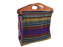 Load image into Gallery viewer, Handmade Woven Mexican Handbag Purse Tote Bag with Wood Handles - Bohemian Boho Hippie Handbag Purse - Bolsa Mexicana
