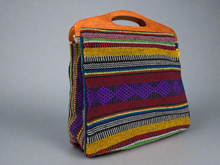 Load image into Gallery viewer, Handmade Mexican Baja Hoodie Bag Purse with Wood Handle
