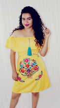 Load image into Gallery viewer, Women&#39;s Handmade Off the Shoulder Embroidered Mexican Dress - Vestido Mexicano
