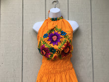 Load image into Gallery viewer, Handmade Women&#39;s Floral Embroidered Mexican Halter Dress - Size Medium
