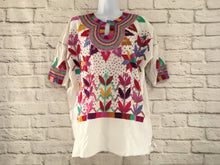 Load image into Gallery viewer, Women&#39;s Handmade Hand Embroidered Mexican Blouse - Size Large - Blusa Mazorca
