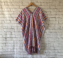 Load image into Gallery viewer, Handmade Long Mexican Poncho - Women&#39;s Mexican Poncho - Men&#39;s Mexican Poncho - Bohemian Hippie Poncho - Rainbow Poncho - Gaban Mexicano
