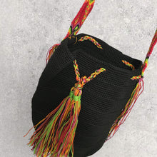 Load image into Gallery viewer, Handmade Crocheted Mexican Satchel Bag Purse - Mayan Morral Bag with Tassels
