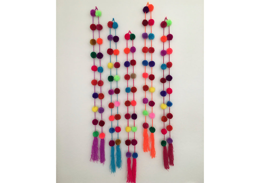 Mexican Pom Pom Garland - Mexican Pom Poms - Mexican Home Decor - Pom Pom Garland - Bohemian Decor - Wedding Decor - Bridal Shower Decor