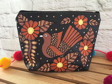 Load image into Gallery viewer, Hand Painted Mexican Cosmetic Bag - Vegan Cruelty Free Makeup Bag - Bohemian Cosmetic Bag - Bolsa Cosmetica - Artesanias
