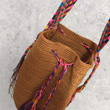 Load image into Gallery viewer, Handmade Crocheted Mexican Satchel Bag Purse - Mayan Morral Bag with Tassels

