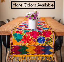 Load image into Gallery viewer, Handmade Mexican Floral Embroidered Table Runner - 8 ft - Camino de Mesa
