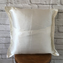 Load image into Gallery viewer, Handmade Hand Woven White Synthetic Silk 18 x 18 Mexican Pillow Cushion Cover - Chiapas Mexico - Artesanias Mexicanas - Mexican Textiles
