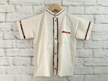 Load image into Gallery viewer, Boy&#39;s Traditional Handmade Mexican Guayabera Shirt - Beige - Off White
