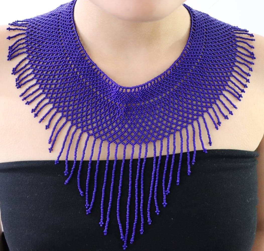 huichol beads,big circle star, mexican women's necklace,, chaquira beads |  eBay