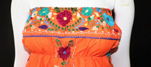 Load image into Gallery viewer, Handmade Women&#39;s Strapless Embroidered Mexilcan Dress - Size Medium
