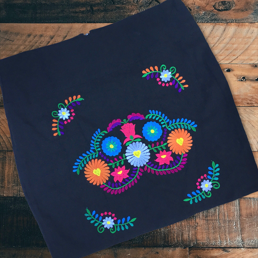 Handmade Mexican Embroidered Skirt - Short Floral Mexican Pencil Skirt