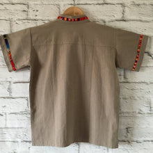 Load image into Gallery viewer, Boy&#39;s Traditional Handmade Mexican Guayabera Shirt - Brown
