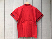 Load image into Gallery viewer, Handmade Men&#39;s Traditional Red Mexican Guayabera - Size Small Medium Large XL
