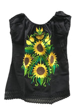 Load image into Gallery viewer, Handmade Embroidered Mexican Sunflower Blouse - Size Medium XL
